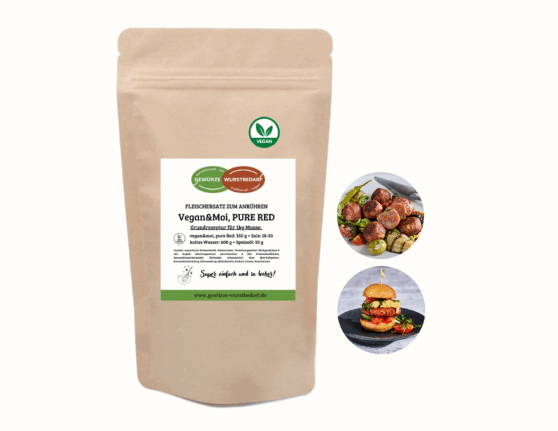 Fleischersatz zum Anrühren, vegan&moi rot